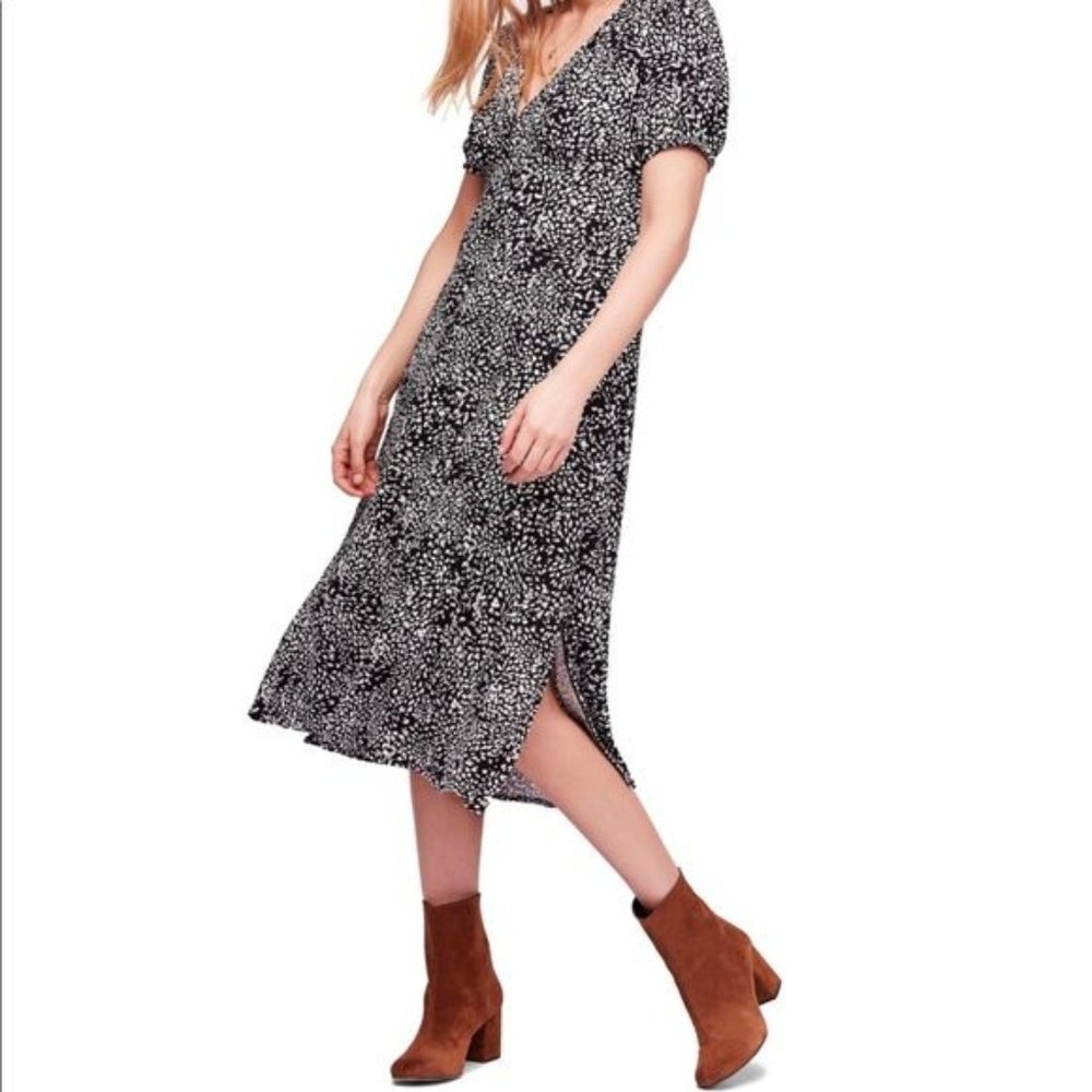 Free People Looking for Love Side Button Keyhole Dress